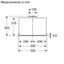 Bosch DLN56AC60B Series 6, Canopy cooker hood, 52 cm, Black additional 7