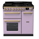 RANGEMASTER ESDL90DFPHTH/AB1 Estel Deluxe 90cm Dual Fuel - Heather with Antique Brass Trim additional 1