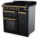 RANGEMASTER ESDL90DFPGBL/AB1 Estel DLX 90 Dual Fuel Range Cooker - Gloss Black/Brass additional 2