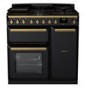 RANGEMASTER ESDL90DFPGBL/AB1 Estel DLX 90 Dual Fuel Range Cooker - Gloss Black/Brass additional 1