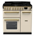 RANGEMASTER ESDL90DFPPCR/AB1 Estel DLX 90 Dual Fuel Range Cooker - Pale Cream/Brass additional 1