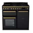 RANGEMASTER ESDL100DFPGBL/AB1 Estel DLX 100 Dual Fuel Range Cooker - Gloss Black/Brass additional 1