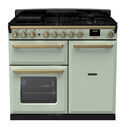 RANGEMASTER ESDL100DFPMNT/AB1 Estel DLX 100 Dual Fuel Range Cooker - Mint/Antique Brass additional 1