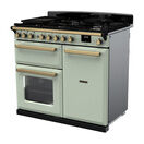 RANGEMASTER ESDL100DFPMNT/AB1 Estel DLX 100 Dual Fuel Range Cooker - Mint/Antique Brass additional 3