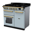 RANGEMASTER ESDL100DFPMSB/AB1 Estel DLX 100 Dual Fuel Range Cooker - Misty Blue/Brass additional 3