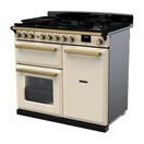 RANGEMASTER ESDL100DFPPCR/AB1 Estel DLX 100 Dual Fuel Range Cooker - Pale Cream/Brass additional 3