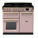 RANGEMASTER ESDL100DFPPPK/AB1 Estel DLX 100 Dual Fuel Range Cooker - Pale Pink/Brass additional 1