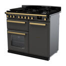 RANGEMASTER ESDL100DFPSLT/AB1 Estel Deluxe 100cm Dual Fuel Range Cooker - Slate/Brass additional 2