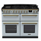 RANGEMASTER ESDLB110DFPMSB/AB1 Estel DLX 110 BC Dual Fuel Range Cooker - Misty Blue/Brass additional 1