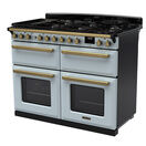RANGEMASTER ESDLB110DFPMSB/AB1 Estel DLX 110 BC Dual Fuel Range Cooker - Misty Blue/Brass additional 2