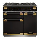 RANGEMASTER ELS90DFFGB/BE Elise Lux 90cm Dual Fuel Range - Black with Black / Antique Brass Trim additional 1