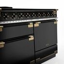 RANGEMASTER ELS110DFFGB/BE Elise Lux 110cm Dual Fuel Range - Black with Black / Antique Brass Trim additional 3