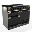 RANGEMASTER ELS110DFFGB/BE Elise Lux 110cm Dual Fuel Range - Black with Black / Antique Brass Trim additional 6