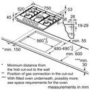 BOSCH PCQ7A5I90 Series 6 5 Burner 75cm Gas Hob - Stainless Steel additional 7