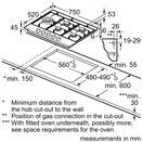 BOSCH PCS7A5I90 Series 6 5 Burner 75cm Gas Hob - Stainless Steel additional 6