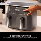 NINJA DZ300UK 7.6 litre 6-in-1 Dual Zone Air Fryer - Gun Metal Grey additional 5