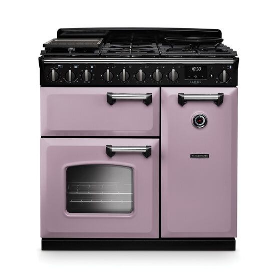 RANGEMASTER CLDL90DFPHTH/CM1 Classic Deluxe 90cm Dual Fuel Heather/Chrome