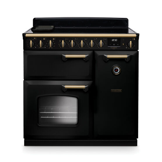 RANGEMASTER CLDL90EIPGBL/AB1 Classic Deluxe 90cm Induction Black/Antique Brass