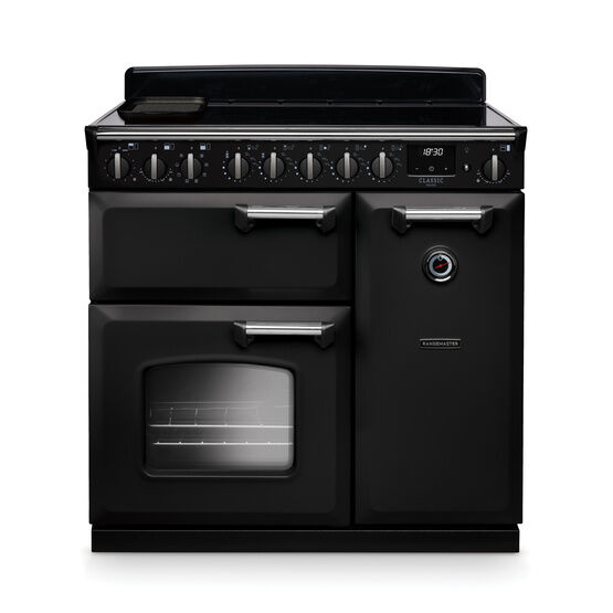 RANGEMASTER CLDL90EIPCBL/CM1 Classic Deluxe 90cm Induction Charcoal Black/Chrome