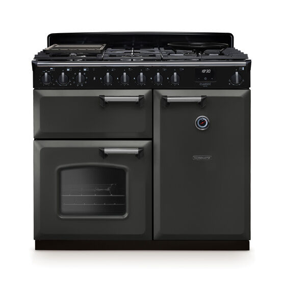 RANGEMASTER CLDL100DFPSLT/CM1 Classic Deluxe 100cm Dual Fuel Slate/Chrome