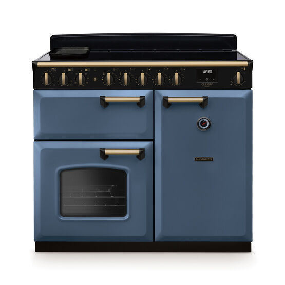 RANGEMASTER CLDL100EIPSTB/AB1 Classic Deluxe 100cm Induction Stone Blue/Antique Brass