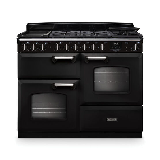 RANGEMASTER CLDLO110DFPCBL/CM1 Classic Deluxe 110cm OC Dual Fuel Charcoal Black/Chrome