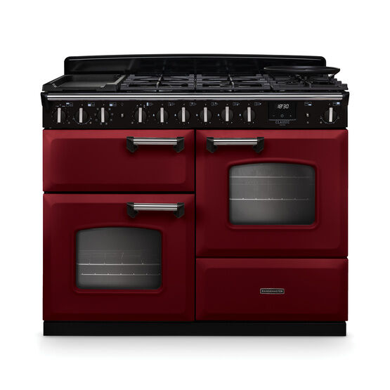 RANGEMASTER CLDLO110DFPBOR/CM1 Classic Deluxe 110cm OC Dual Fuel Bordeaux/Chrome