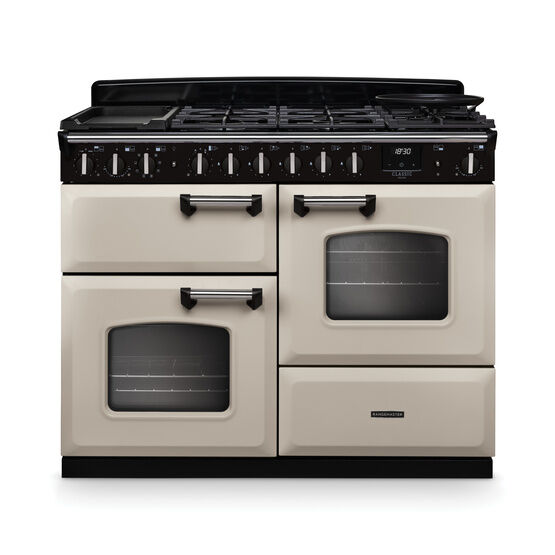 RANGEMASTER CLDLO110DFPPCR/CM1 Classic Deluxe 110cm OC Dual Fuel Pale Cream/Chrome