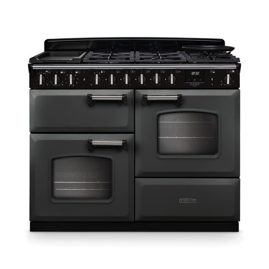 RANGEMASTER CLDLO110DFPSLT/CM1 Classic Deluxe 110cm OC Dual Fuel Slate/Chrome