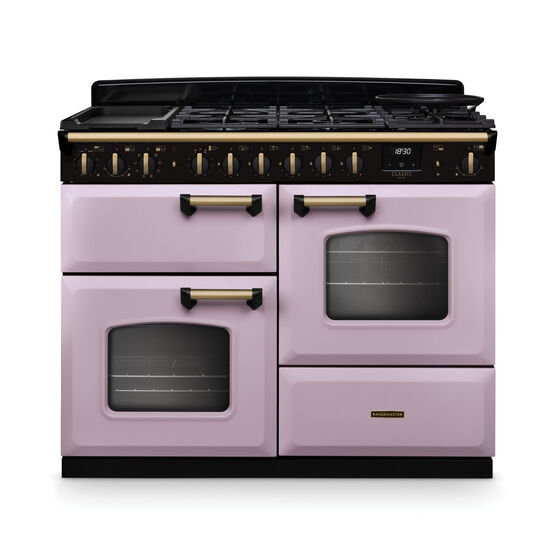 RANGEMASTER CLDLO110DFPHTH/AB1 Classic Deluxe 110cm OC Dual Fuel Heather/Antique Brass