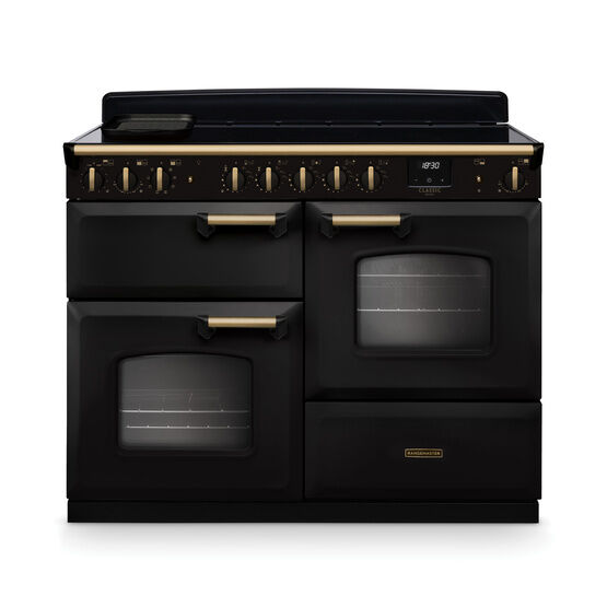 RANGEMASTER CLDLO110EIPCBL/AB1 Classic Deluxe 110cm OC Induction Charcoal Black/Antique Brass