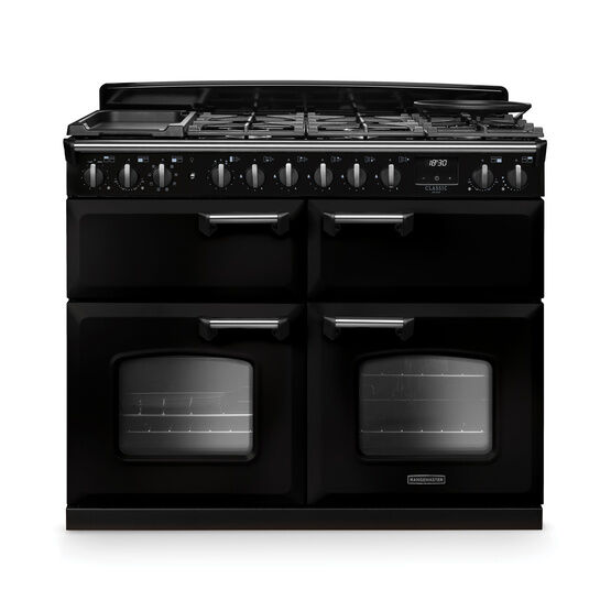 RANGEMASTER CLDLB110DFPGBL/CM1 Classic Deluxe 110cm BC Dual Fuel Black/Chrome