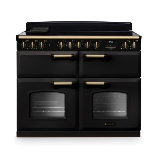 RANGEMASTER CLDLB110EIPCBL/AB1 Classic Deluxe 110cm BC Induction Charcoal Black/Antique Brass
