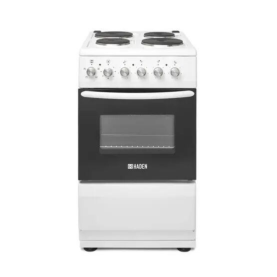 HADEN HES051W 50cm Electric Cooker with Solid Plate Hob White