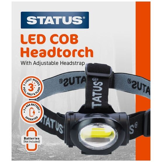 Status S3WCOBHL1BX6 3W COB LED Head Torch Black