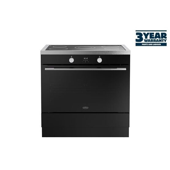 BELLING 444412042 Vision 90cm Single Cavity Electric Induction Range Cooker Black/Silver Steel