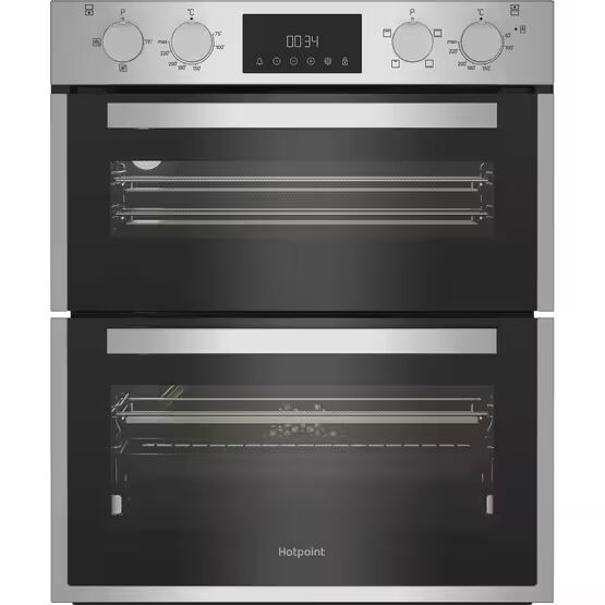 HOTPOINT DUH12D1IX 60cm Built-Under Electric Double Oven - Stainless Steel