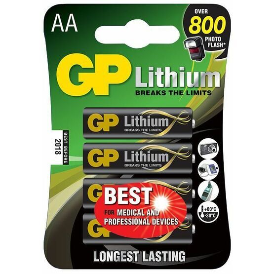 GP Lithium AA Battery GPPCL15LF005 4 Pack