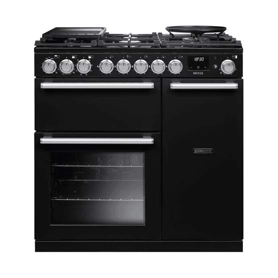 RANGEMASTER NEX90DFPGBL/CM1 New Nexus 90 Gloss Black Dual Fuel