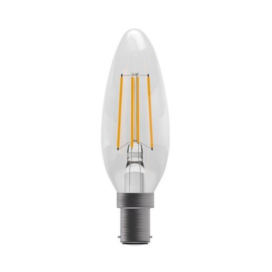 BELL 60718 3.3W Dimmable SBC LED Filament Clear Candle - 2700K