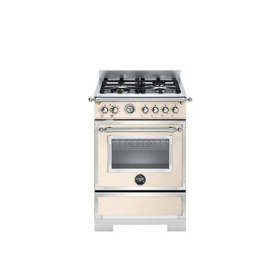 Bertazzoni HER64L1EAVT2 Heritage 60cm Range Cooker Single Oven Dual Fuel Ivory
