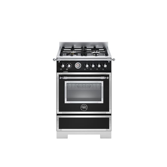 Bertazzoni HER64L1ENET2 Heritage 60cm Range Cooker Single Oven Dual Fuel Matt Black