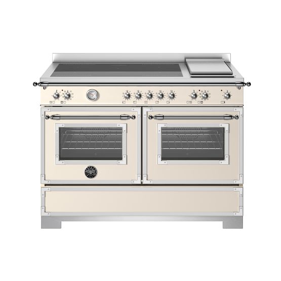 Heritage 120cm Range Cooker Twin Oven with Griddle Induction Ivory HER125I2EAVT2