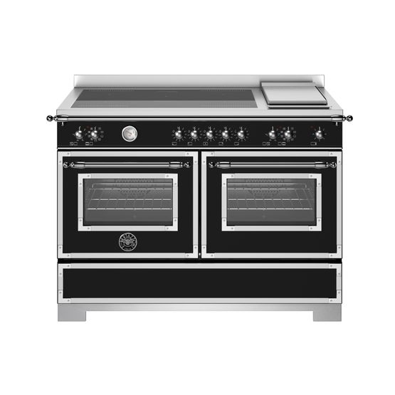 Heritage 120cm Range Cooker Twin Oven with Griddle Induction Matt Black HER125I2ENET2