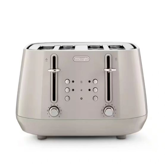 DELONGHI CTY4003.BG 4 Slice Eclettica Toaster - Biscuit Beige