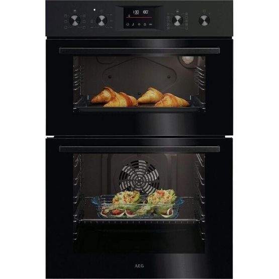 AEG OU5CP40B 600 Series Built-In Electric Double Oven - Black