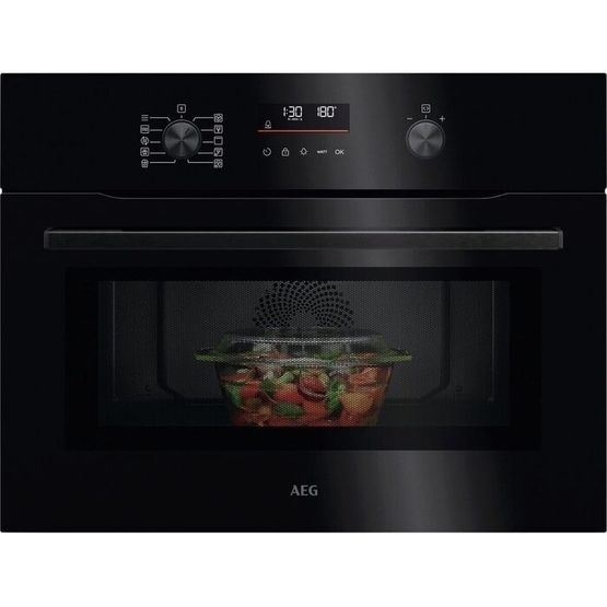 AEG OO5NK40XK Built-In Compact CombiAir Microwave - Gloss Black