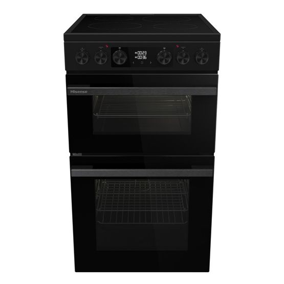 HISENSE HDCEC5C10B 50cm Double Oven Electric Cooker - Black