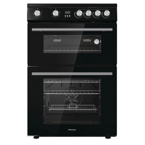 HISENSE HDE3211BBUK 60cm Double Oven Electric Cooker - Black