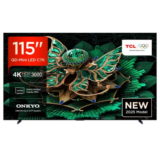 TCL 115C7K-UK 115" 4K QD-Mini LED UHD Smart Google TV - Black
